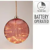 H&S 20cm roikkuva lasipallo led valoilla