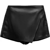 Mango Faux-Leather Culottes - Black - 34