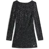 Tommy Hilfiger Tjw Metallic Aop Mini Ls Dress - Black - XS