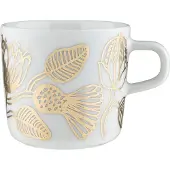Marimekko Tiara kahvikuppi 20 cl, valkoinen/kulta