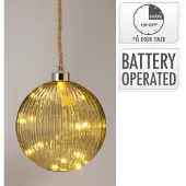 H&S 14cm roikkuva lasipallo led valoilla
