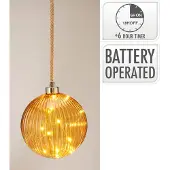 H&S 14cm roikkuva lasipallo led valoilla