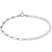Lykken Pearls hopeinen helmirannekoru 19cm
