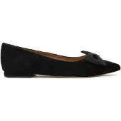 Ralph Lauren Londyn Bow-Trim Suede Ballet Flat - Black - 40