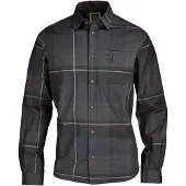 Härkila Men's Akse Long Sleeve Shirt Shadow Brown Check Pitkähihaiset kauluspaidat XL