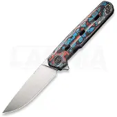 We Knife Navo Nebula FatCarbon Carbon Fiber, Satin CPM 20CV WE22026-4 pocket knife, Ostap Hel design