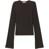 Weekday Long Sleeve Cotton Top - Brown - XS