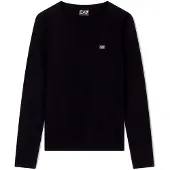 EA7 for woman. 7W000456_AF10373 Long sleeved black ribbed knitted T-shirt (L), Casual, Cotton