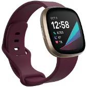 CaseOnline Sport Rannekoru Fitbit Sense - Viininpunainen