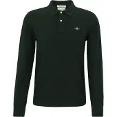 Gant for man. 2230 Shield pique polo shirt green (L), Casual, Cotton, Long sleeve