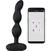 Lovense Ridge Pyörivät ja Värisevät Anaalihelmet 17 cm - Black