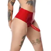 Late X Alushousut Strap-on-dildolla - Punainen - S