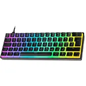 Deltaco GAMING – DK475 Mechanical Keyboard, Hot-Swap, Double-Shot PBT Pudding Keycaps, 60% layout (GAM-075V2)