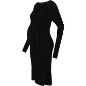 Vero Moda Maternity Vmmsaba Rib Ls V-Neck Belt Dress Ga Noos - Black - S