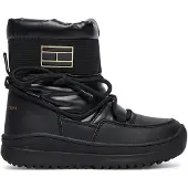 Tommy Hilfiger Snow Boots Faux Leather/Nylon Fabric - Black - 30/19.5CM