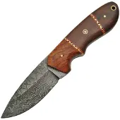 Damascus Hunter Micarta Rosewood
