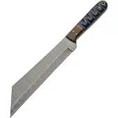 Damascus Seax Fixed Blade Blue