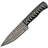 Damascus Sharktooth Fixed Blade Horn