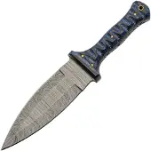 Damascus Fixed Blade Blue