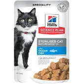 Hill's Pet Nutrition 48x85g Mature Adult 7+ Sterilised Ocean Fish kissan märkäruoka