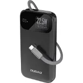 Dudao K31 10000 mAh 22.5W PD Powerbank sisäänrakennetulla USB-C-kaapelilla - Musta