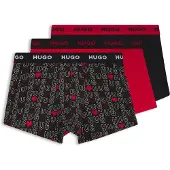 HUGO Bokserishortsit punainen / musta / valkoinen