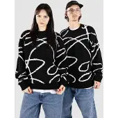 Poetic Collective Doodle Jacquard Knit Crewneck Neule black Koko S