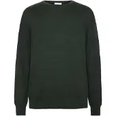 Knowledge cotton apparel Merino Crew Neck Sweater - Green - XXL