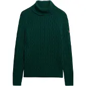 Superdry for woman. W6110614A Slouchy Cable Roll Neck green jumper (XXS), Casual, Cotton, Long sleeve