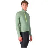 Castelli Entrata Thermal -pitkähihainen pyöräilypaita Green Pepper/Electric Lime miehet