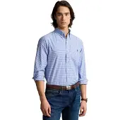 Ralph Lauren for man. 710928255004 Custom Fit stretch poplin shirt blue (L), Casual, Cotton, Classic, Long sleeve