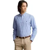 Ralph Lauren for man. 710928254004 Slim fit blue poplin stretch poplin shirt (S), Casual, Cotton, Classic, Long sleeve