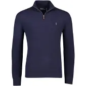 Ralph Lauren for man. 710876756001 Fleece pullover with short navy zip (M), Casual, Wool, Long sleeve
