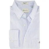 Gant for man. 3000130 Regular Fit blue striped poplin shirt (XL), Casual, Cotton, Long sleeve