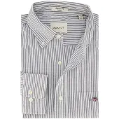 Gant for man. 3000230 Regular Fit Oxford Shirt in blue fine stripes (XXL), Casual, Cotton, Classic, Long sleeve