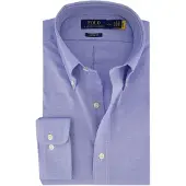 Ralph Lauren for man. 712870507002 Custom Fit Oxford Shirt blue (44.5), Casual, Cotton, Classic, Long sleeve