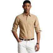 Ralph Lauren for man. 710889739001 Garment-dyed beige Slim Fit oxford shirt (M), Casual, Cotton, Classic, Long sleeve