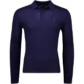 Ralph Lauren Washable Wool Polo-Collar Sweater - Navy - XXL