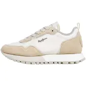 Pepe Jeans for woman. PLS400002 Ari Soft beige leather trainers (40), Flat, Laces, Casual