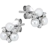 Lykken Pearls helmikorvakorut kukka zirkonia