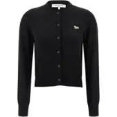 Maison Kitsuné Baby Fox Merino Regular Cardigan - Black - S