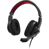 Hama PC Office HS-USB400 V2 -kuulokemikrofoni, musta/punainen