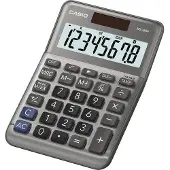 Casio MS-80F, Työpöytä, Perus, 8 lukua, Akku/Aurinko, Harmaa (81-110023)