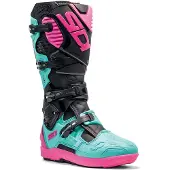 Sidi Crossfire 3 SRS Motocross-saappaat Musta/Turkoosi/Pinkki Miehet, size 45