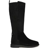 Tommy Hilfiger Flag Suede Long Boot - Black - 39