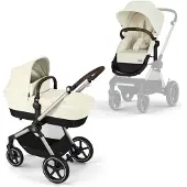 Cybex EOS Lux Yhdistelmävaunut + Beemoo Route Turvakaukalo & Telakka, Seashell Beige/Black Stone