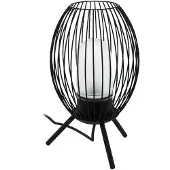 Eglo Fusignano -ulkopöytävalaisin, musta, Musta, Metalli, Moderni