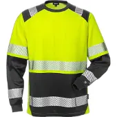 Fristads High vis pitkähihainen t-paita lk 2 7457 THV Huomiokeltainen/Musta 2XL