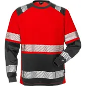 Fristads High vis pitkähihainen t-paita lk 2 7457 THV Huomiopunainen/Musta L