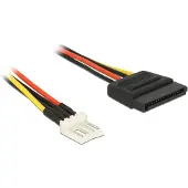 DeLOCK 0.6m SATA 15p / 4p, SATA 15-pinninen, 4-pin PWM, 0,6 m, Uros, Uros, Suora (83879)